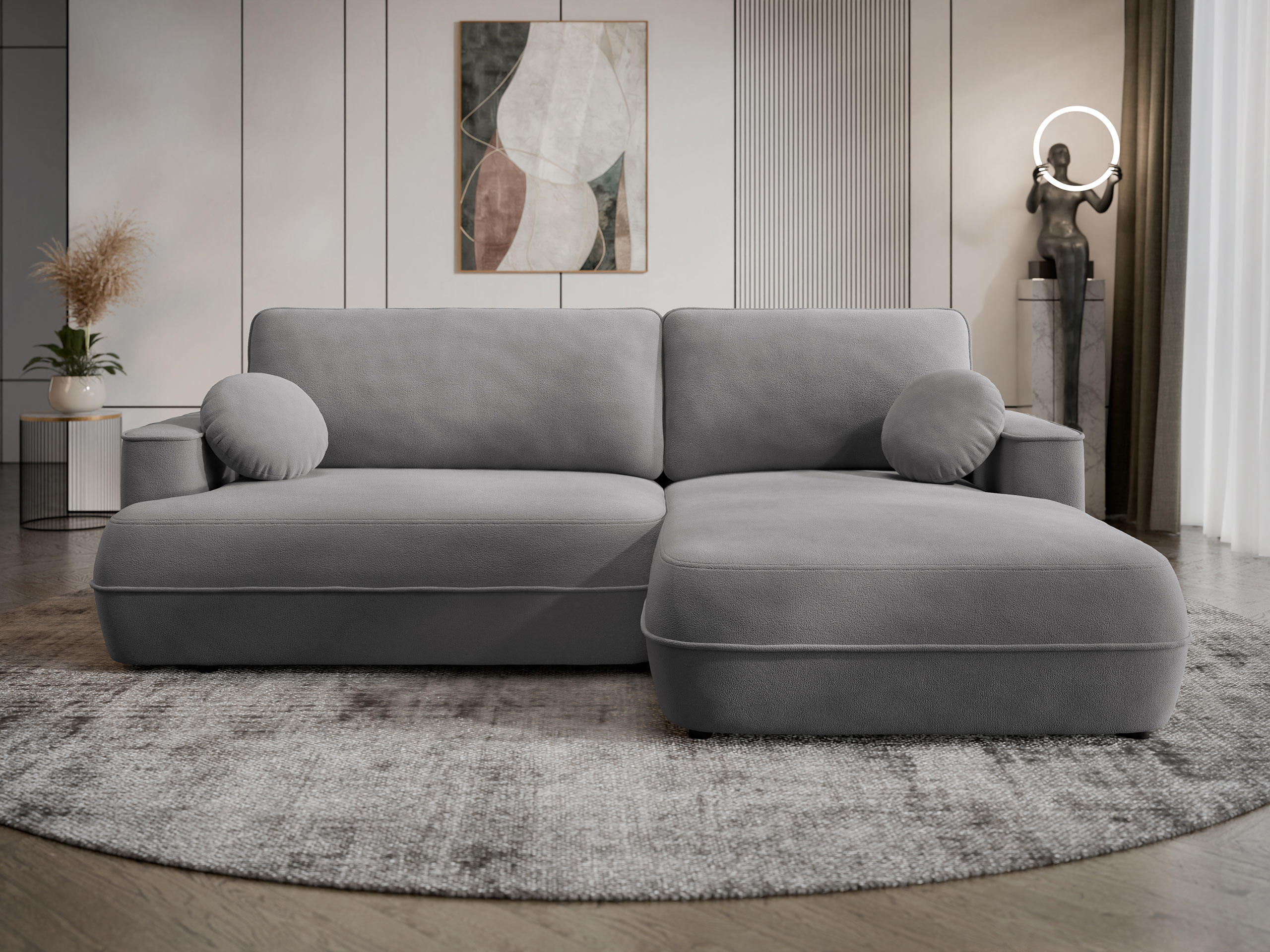 ECKSOFA Fuego L, Seite: Rechts - Schwarz/Grau, Holz/Kunststoff (260/168cm) - MIRJAN24