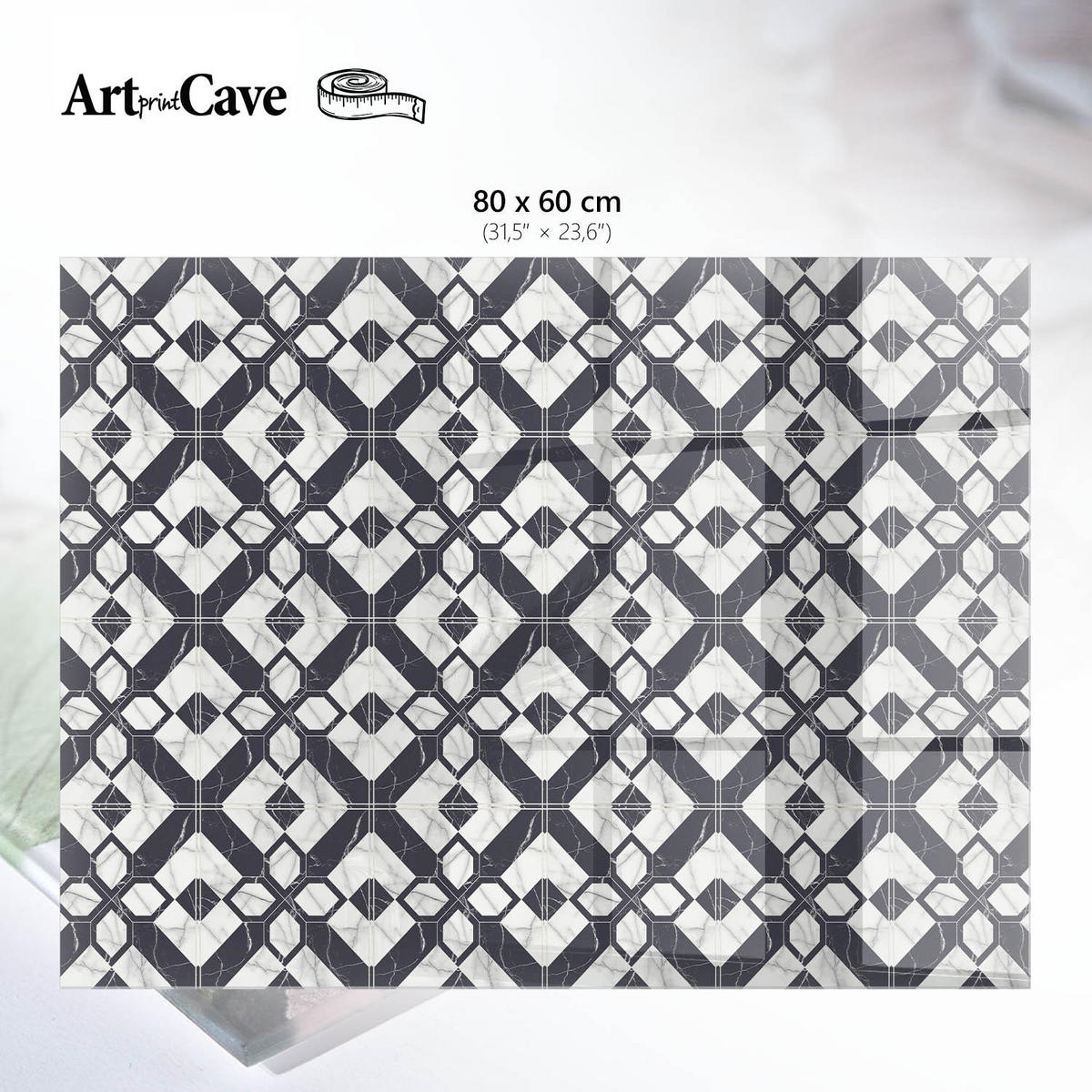 GLASPLATTE 80x60 cm – Geometrische Muster - Braun, Glas (0.4/80/60cm) - ArtPrintCave