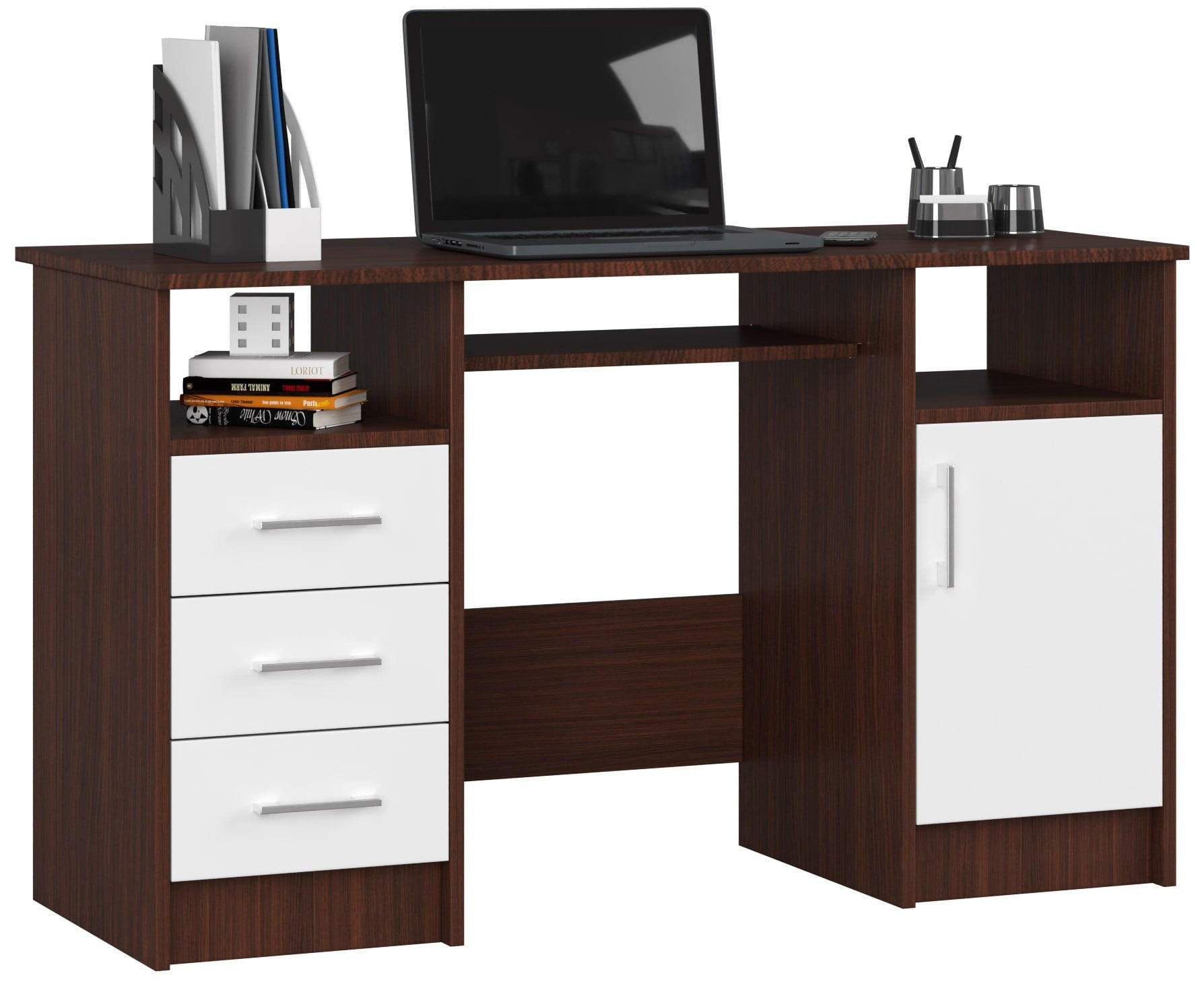 RAUMHIRSCH FURNITURE PSACÍ STŮL Tmavě hnědý, bílý 74/124/52
