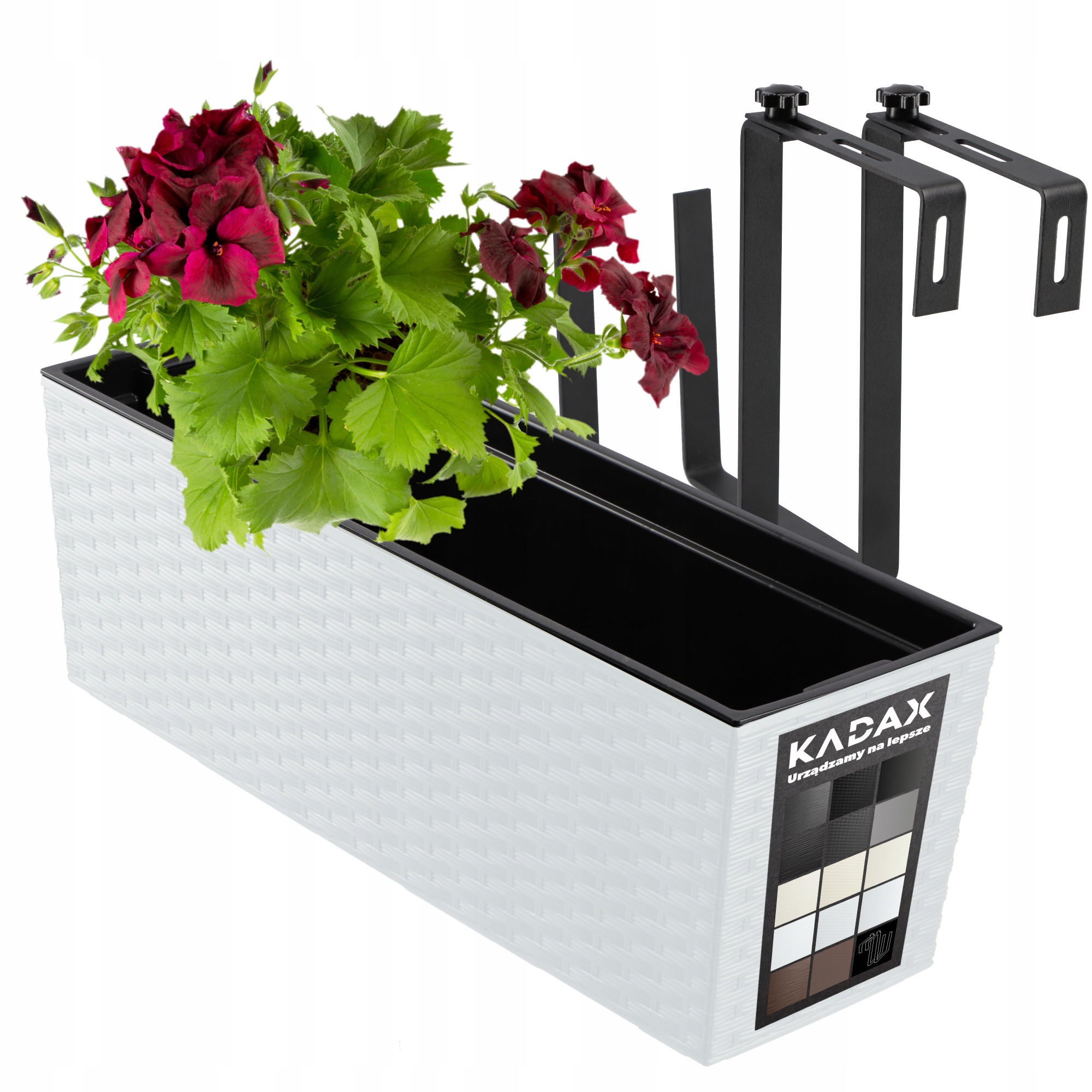 BLUMENKASTEN mit Einsatz und 2 Griffe 56 cm, Weiß - Weiß, Kunststoff (18/56cm) - KADAX