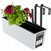BLUMENKASTEN mit Einsatz und 2 Griffe 56 cm, Weiß - Weiß, Kunststoff (18/56cm) - KADAX