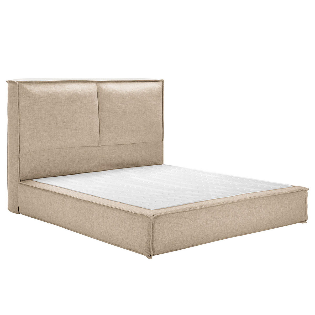 BOXSPRINGBETT mit Kopfteil - Premium - Beige, Textil (160/200cm) - home24