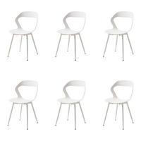 ESSZIMMERSTUHL 6er-Set Weiß mit Metallbeinen - Weiß, Kunststoff (43/83/43.5cm)