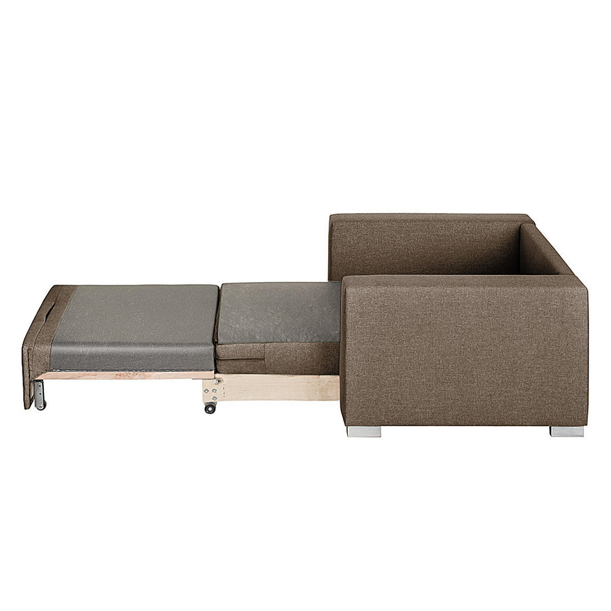 SCHLAFSESSEL - Silberfarben/Braun, Textil (110/90/90cm) - home24