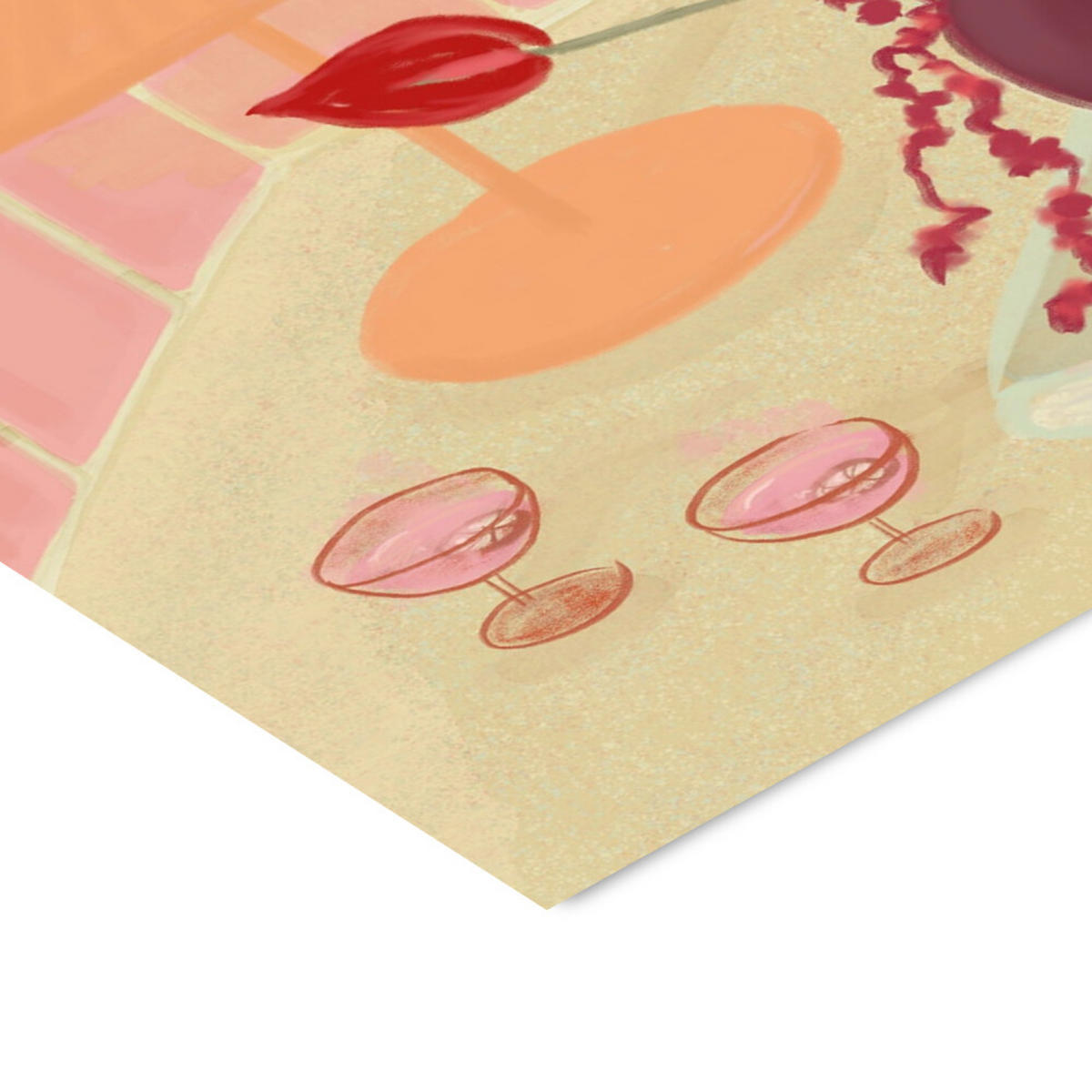 POSTER mit Rahmen Katharina Puritscher - Bubbly - Pink/Schwarz, Holz/Papier (70/100cm) - Poster&Frame