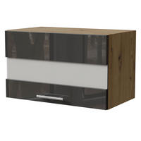 KLAPPHÄNGESCHRANK Essen W4BS/60/LAM Graphit Hochglanz / Eiche Artisan Matt 60 / 32,5 / 36cm - Graphitfarben/Eiche Artisan, Holz/Holzwerkstoff (60/36/32.5cm) - Feldmann-Wohnen