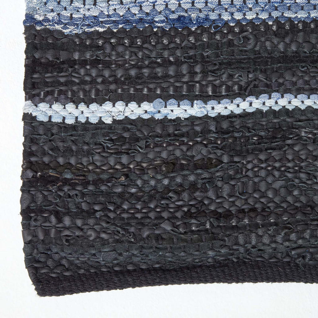 Thumbnail - Homescapes Handwebteppich, Blau, Textil, Gestreift, Rechteckig, 90x150 cm, Teppiche & Böden, Teppiche, Fellteppiche