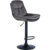BARHOCKER Samt dunkelgrau - Dunkelgrau/Schwarz, Textil (46/94/54cm) - CLP