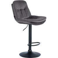 BARHOCKER Samt dunkelgrau - Dunkelgrau/Schwarz, Textil (46/94/54cm) - CLP