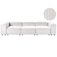 MODULÁRNÍ POHOVKA 3-místná Krémově bílá Manšestr Ardal - krémová, textil (328/68/120cm) - Beliani