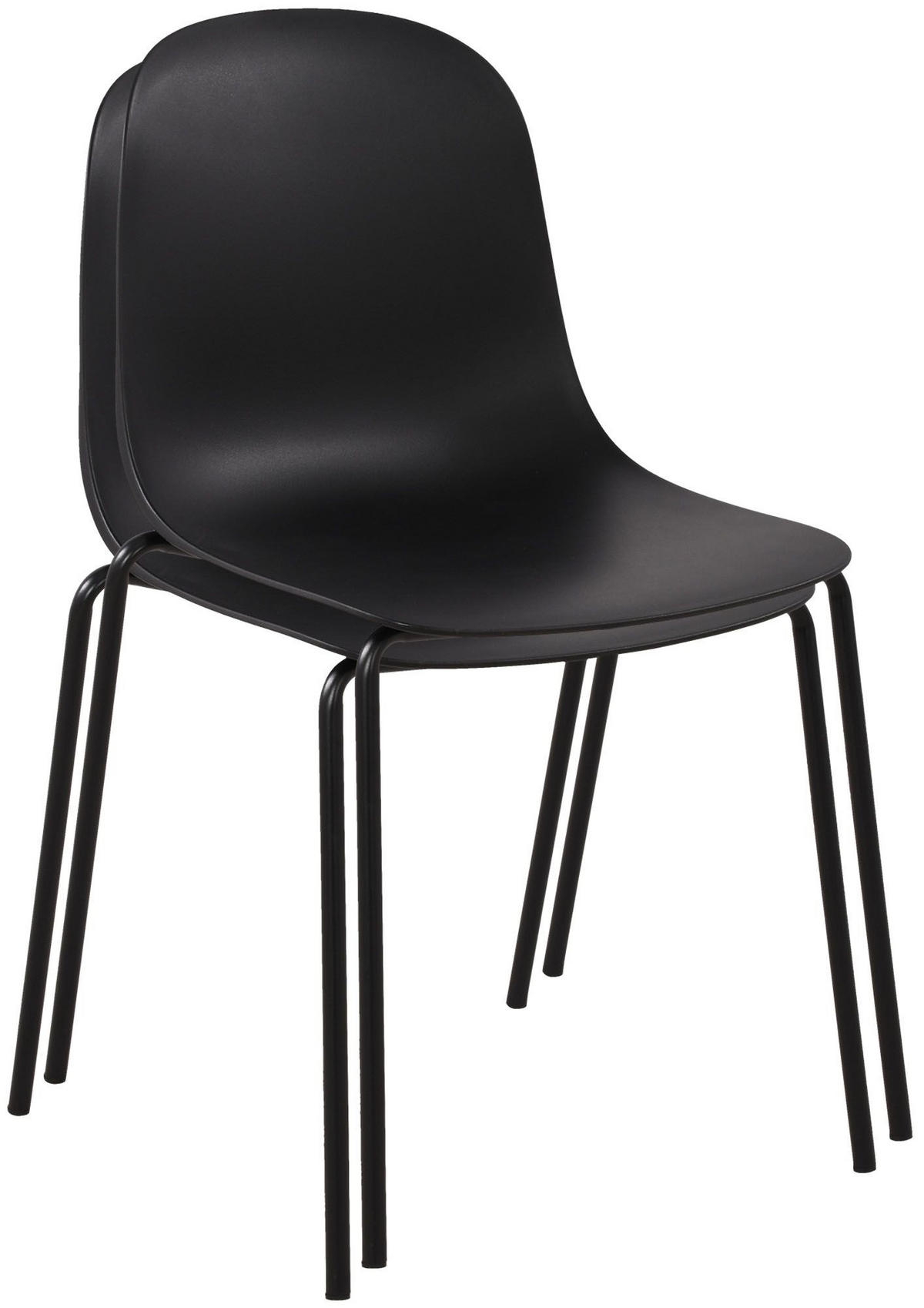 GARTENMÖBEL-SET Ida 2 Stühle 166x60x85cm Kunststoff Schwarz Balkonset - Schwarz, Kunststoff - DELUKE