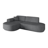 ECKSOFA Ottomane Links MARI-L1-v3 - 232x163x81 cm Dunkelgrau Cord - Dunkelgrau/Schwarz, Holzwerkstoff/Kunststoff (232/163cm) - ALTDECOR