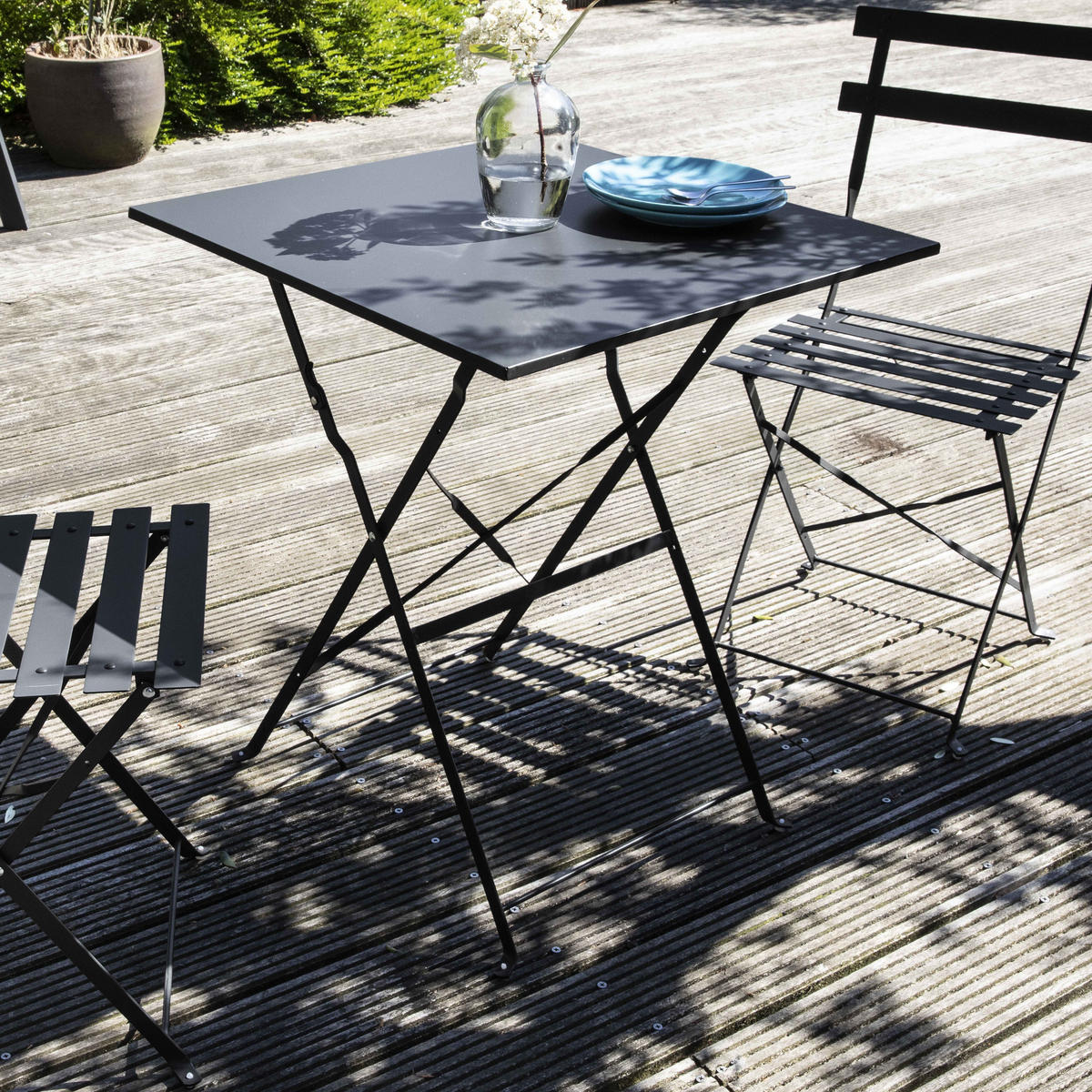 GARTENTISCH , klappbar, Grau - Grau, Metall (60/60/71cm) - Oviala