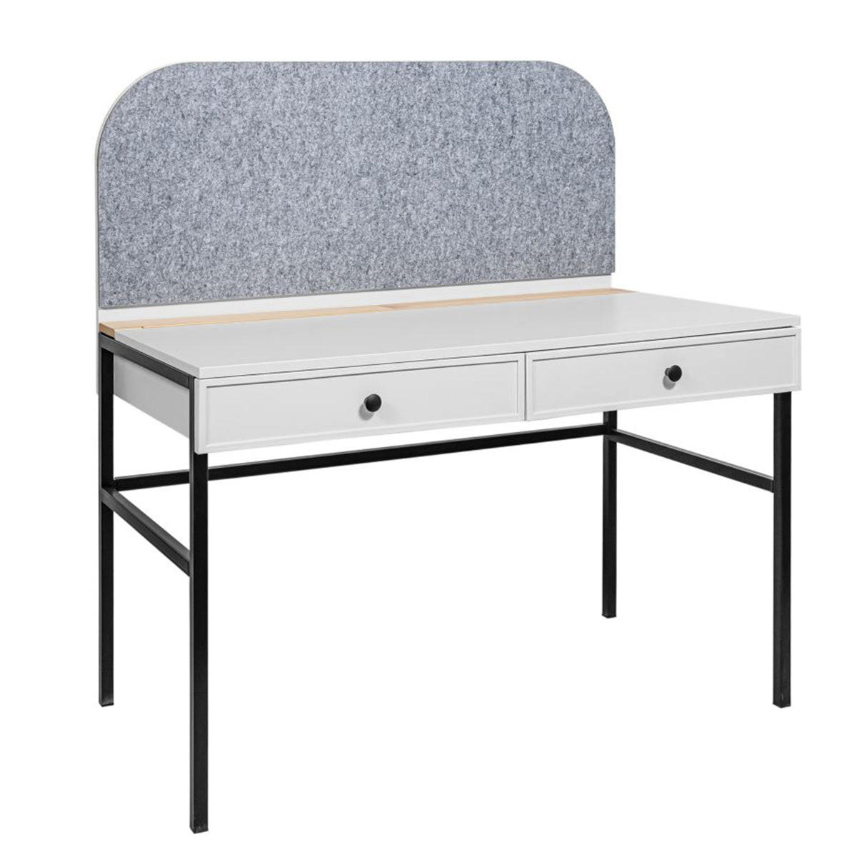 SCHREIBTISCH Lumi Weiß und Schwarz - Weiß, Holzwerkstoff (64/120/126.5cm) - Petits-meubles
