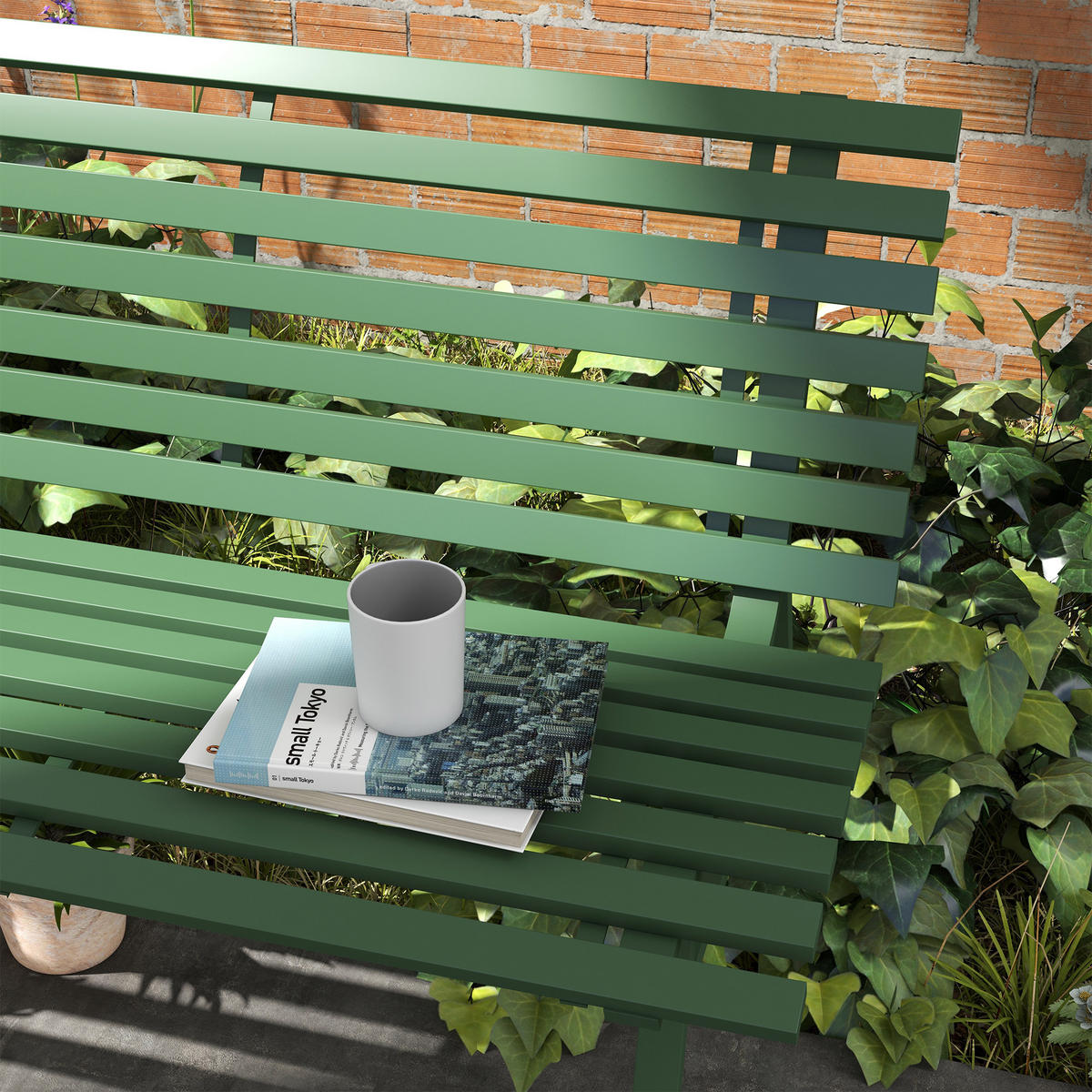 GARTENBANK DE-17768 2-Sitzer mit Lattenrost aus Aluminium Grün - Grün, Metall (123/79/67cm) - ComfortXL
