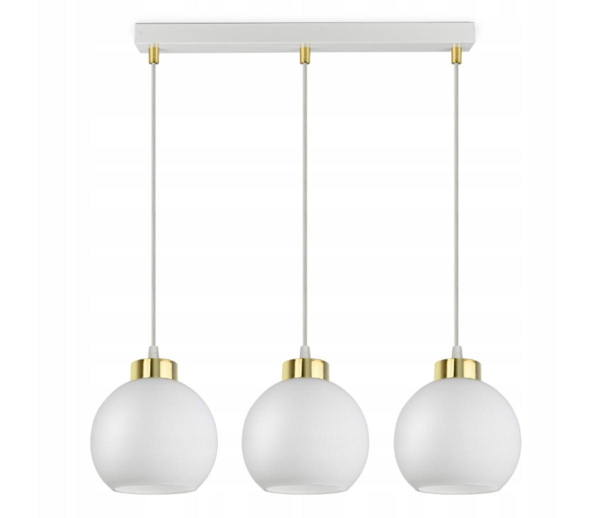 PENDELLEUCHTE GOLDGLAS - Goldfarben/Weiß, Glas/Metall (14/60/80cm) - kiki design