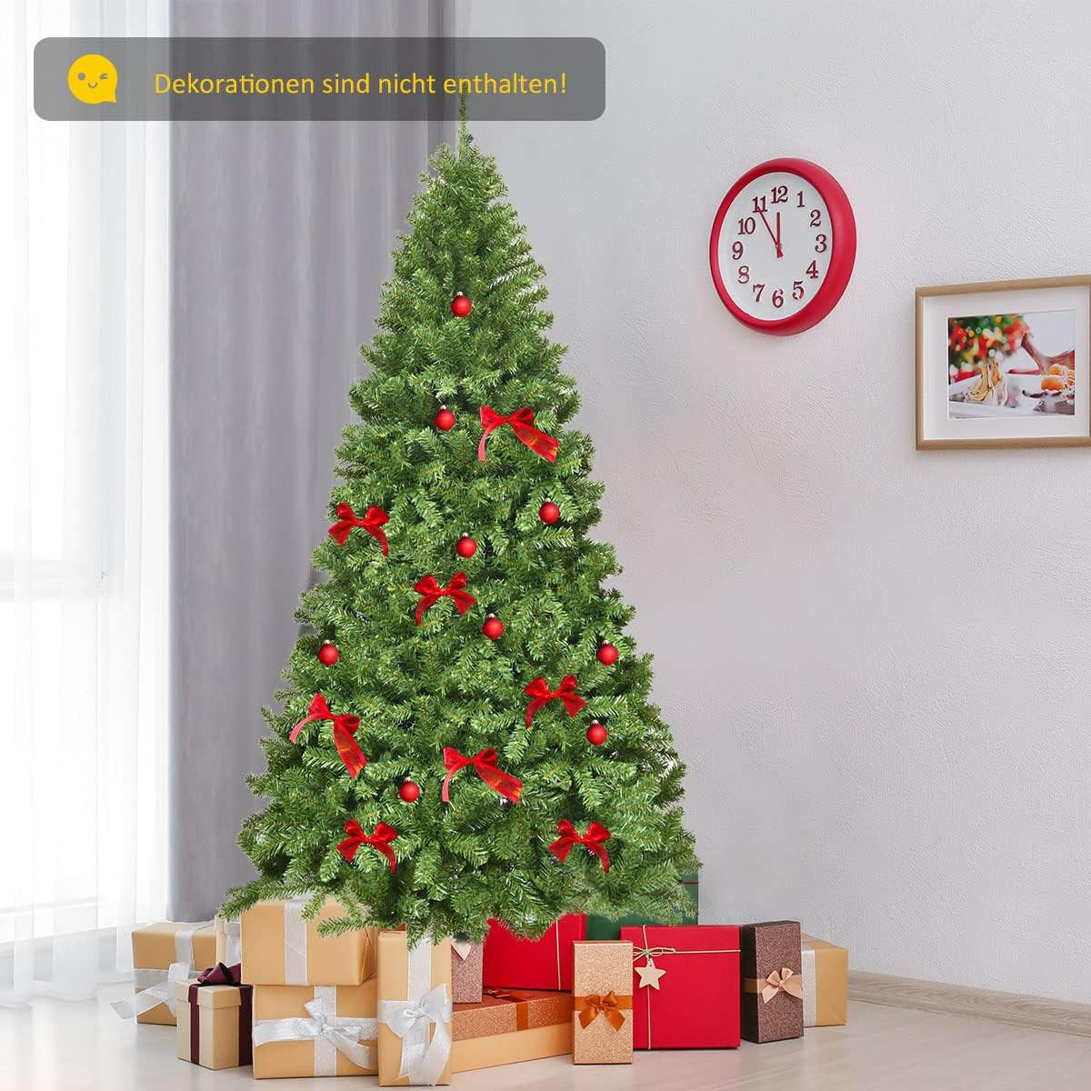 WEIHNACHTSBAUM 225cm Grün - Grün, Kunststoff (225cm) - COSTWAY