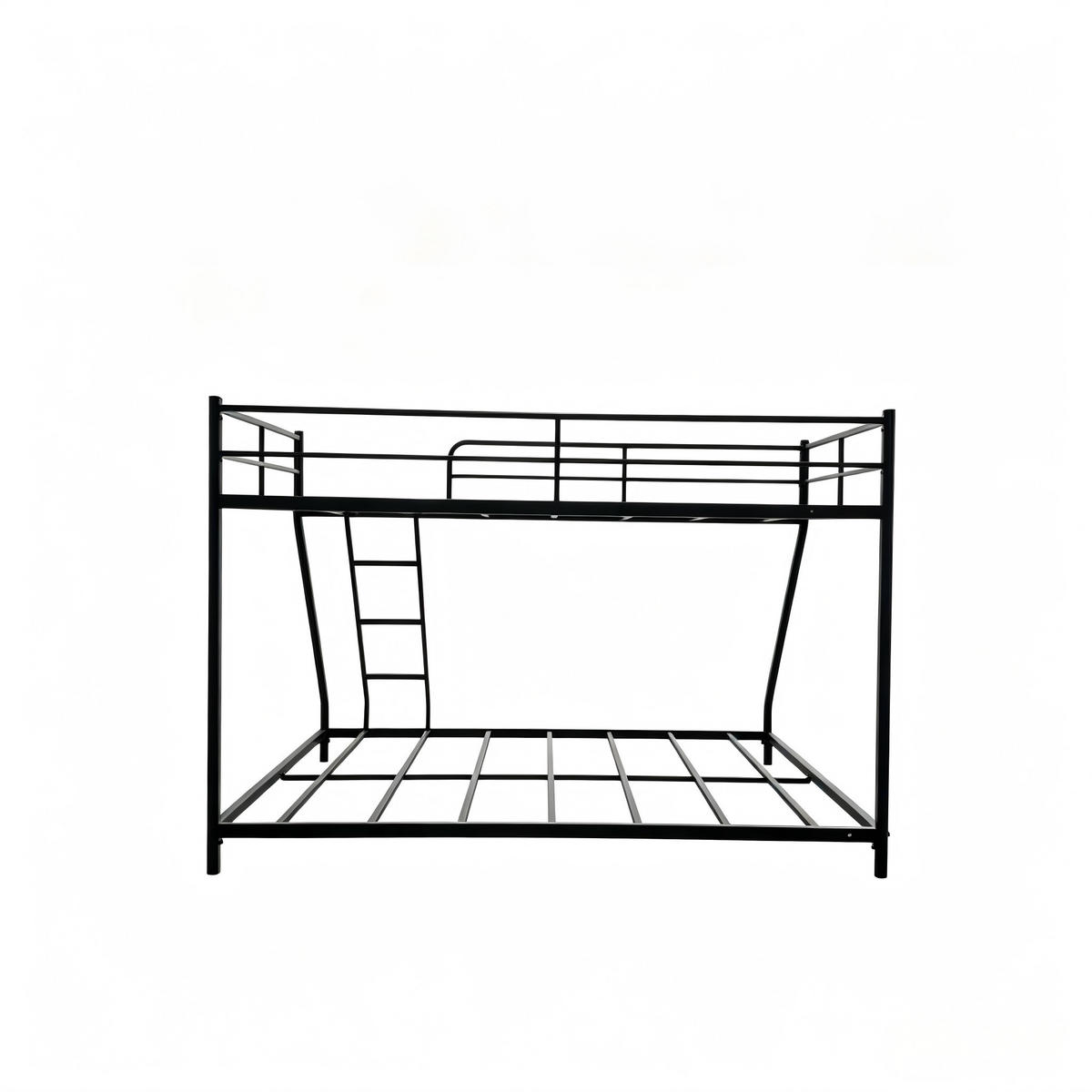 BETT Etagenbett 140x200 cm Metall Schwarz - Schwarz, Metall (140/200cm) - Meubliv