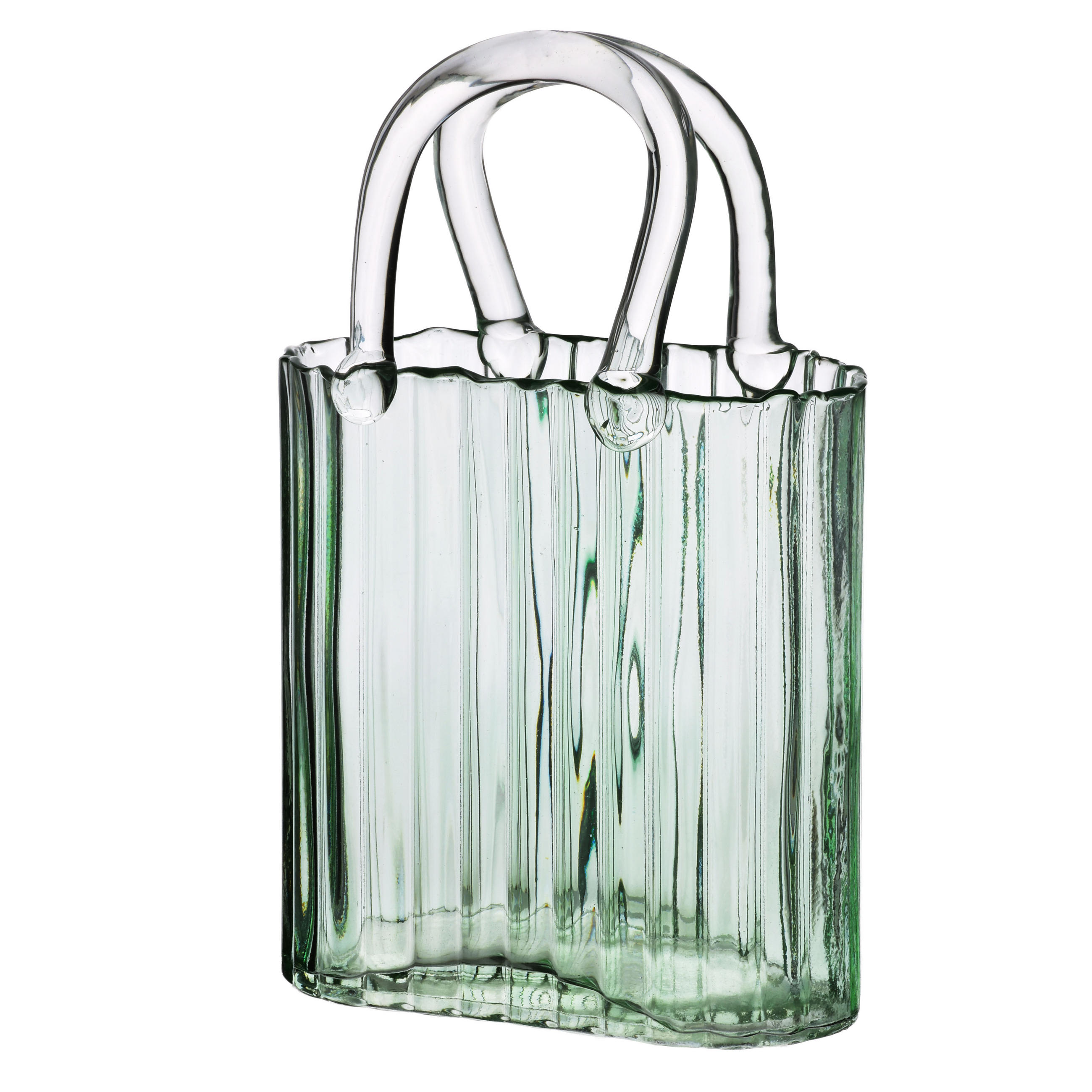 VASE Serenite Bag Transparent Glas - Grün, Glas (30cm) - Mondex