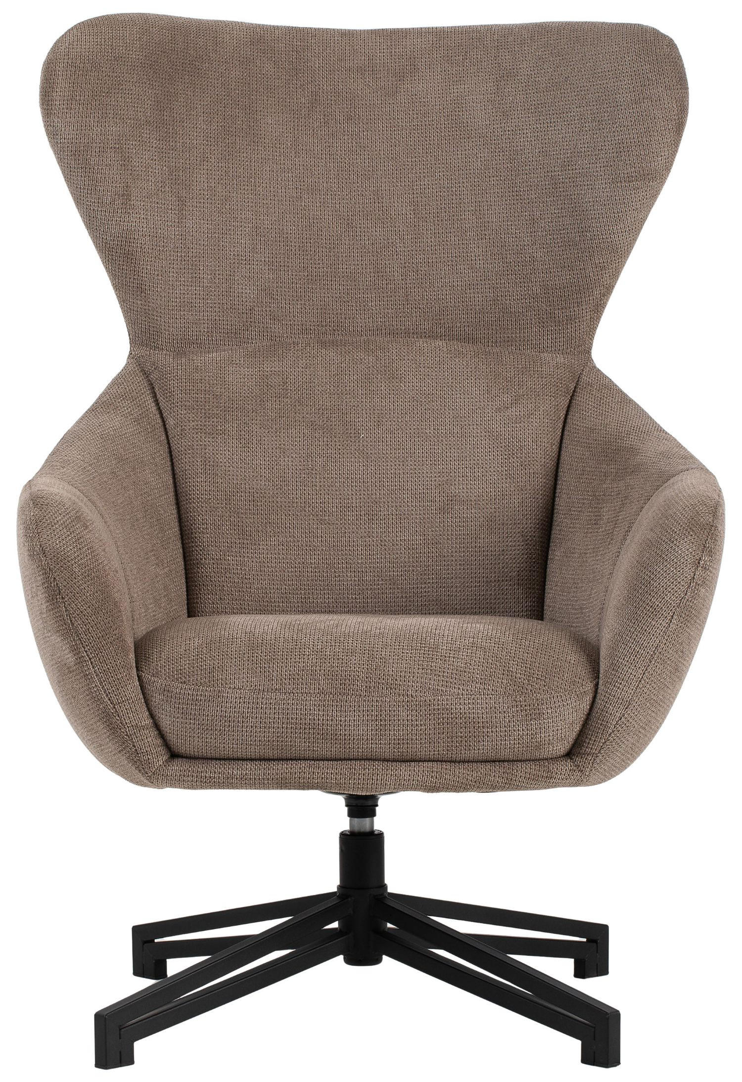 OHRENSESSEL Marconia - drehbar - braun - Schwarz/Braun, Textil/Metall (74/109/80cm) - bene living