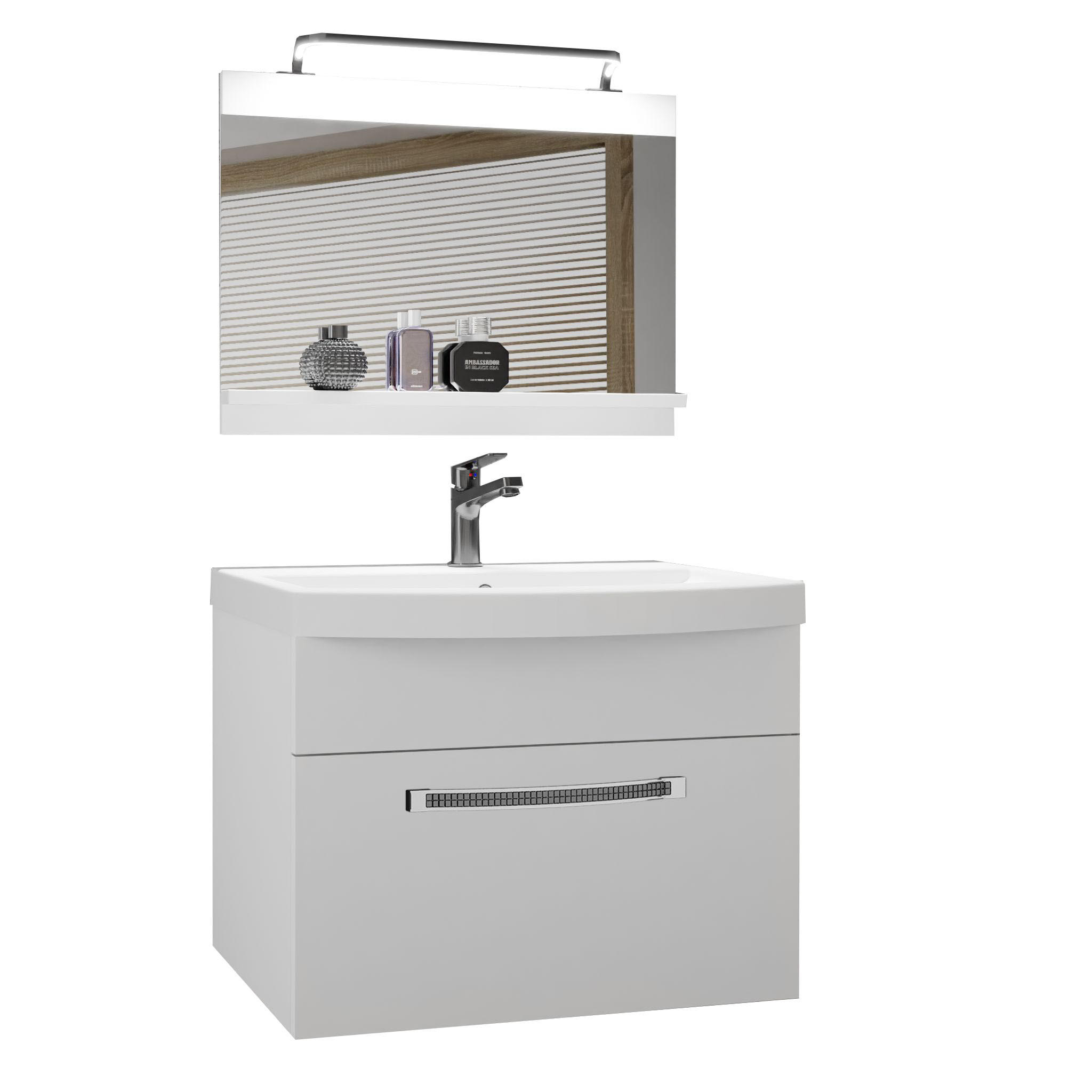 BADMÖBEL Badezimmer Weiß, Matt - Weiß, Holz (60/51/40cm) - B BELINI GROUP