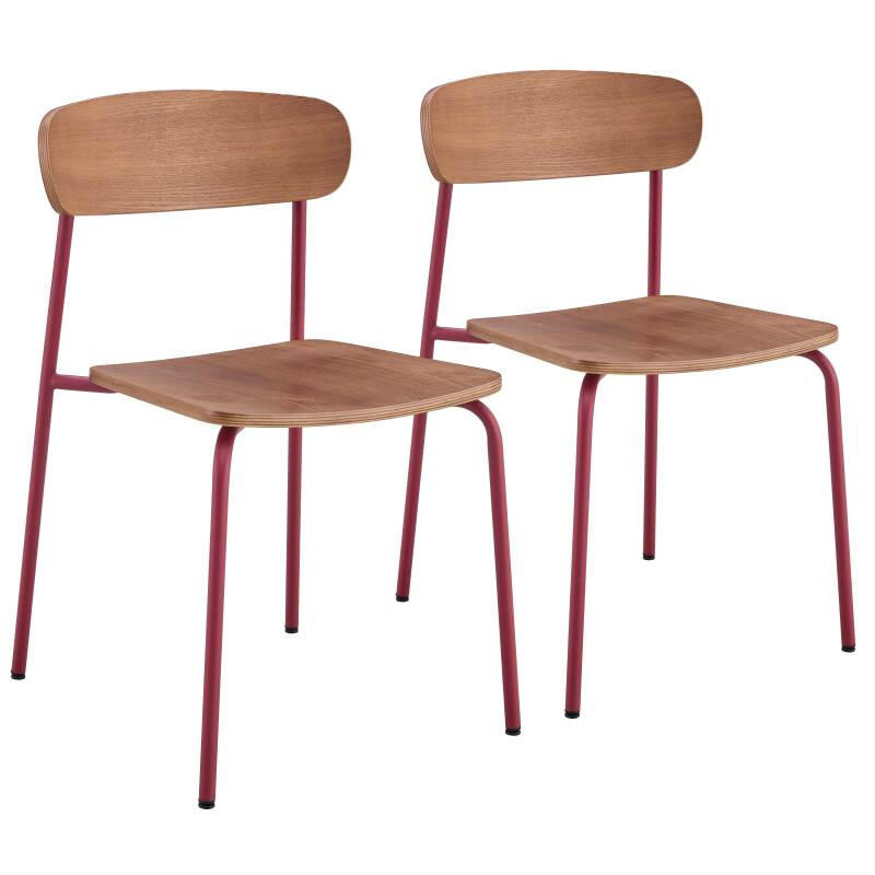 STUHL 2-tlg., Lila - Lila, Holz (42/96/50cm) - Oviala