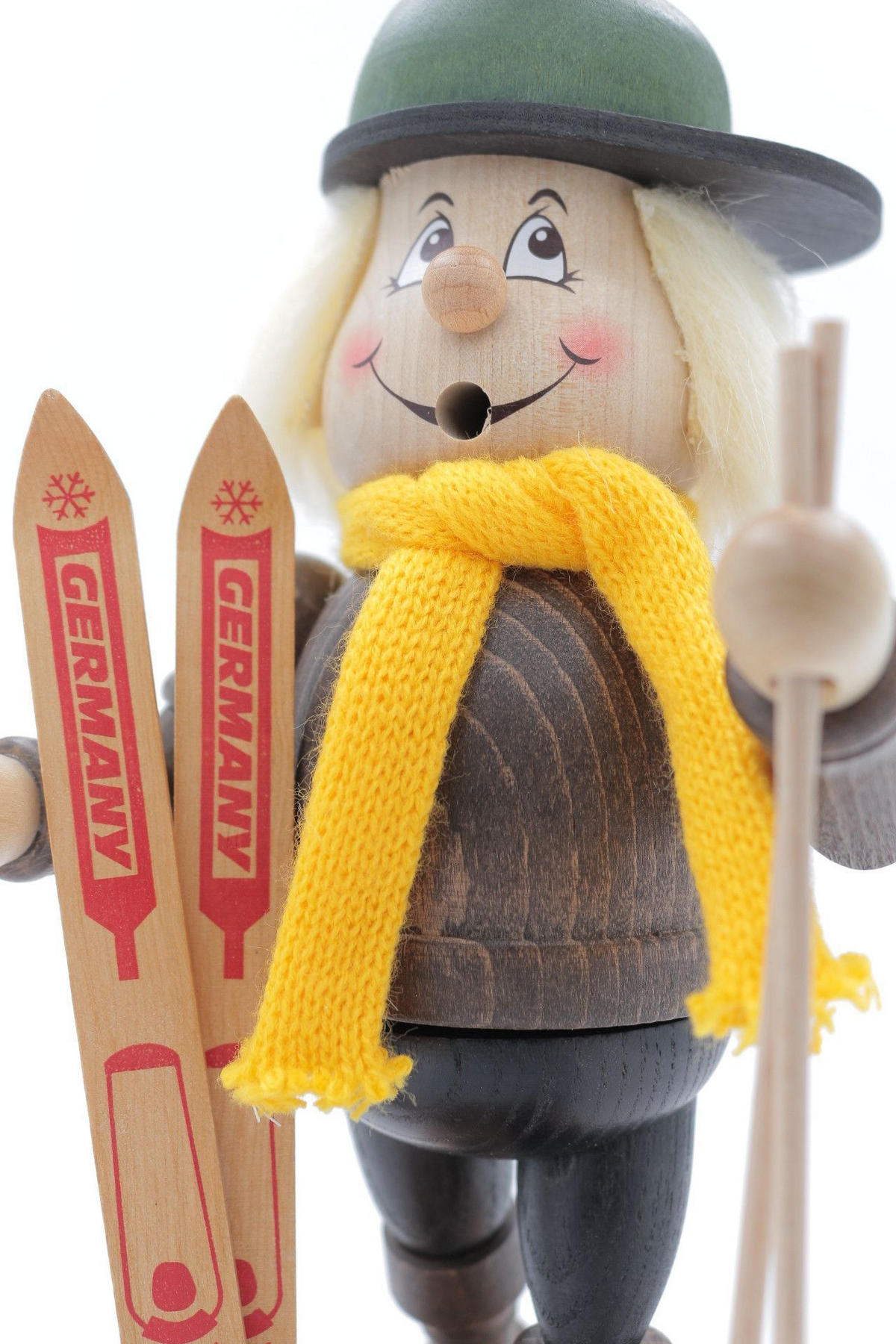RAUCHFIGUR Wichtel Skifahrer 23 cm - Multicolor, Holz (11/23/0.1cm)