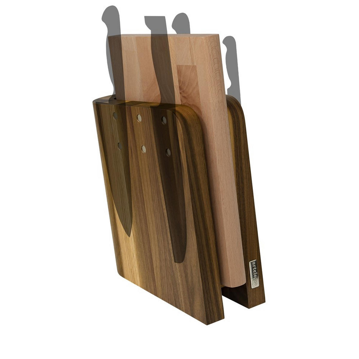 MESSERBLOCK Braun 32.5/24/32.5 cm AL86WL - Braun, Holz (24/32.5/32.5cm) - ArteLegno