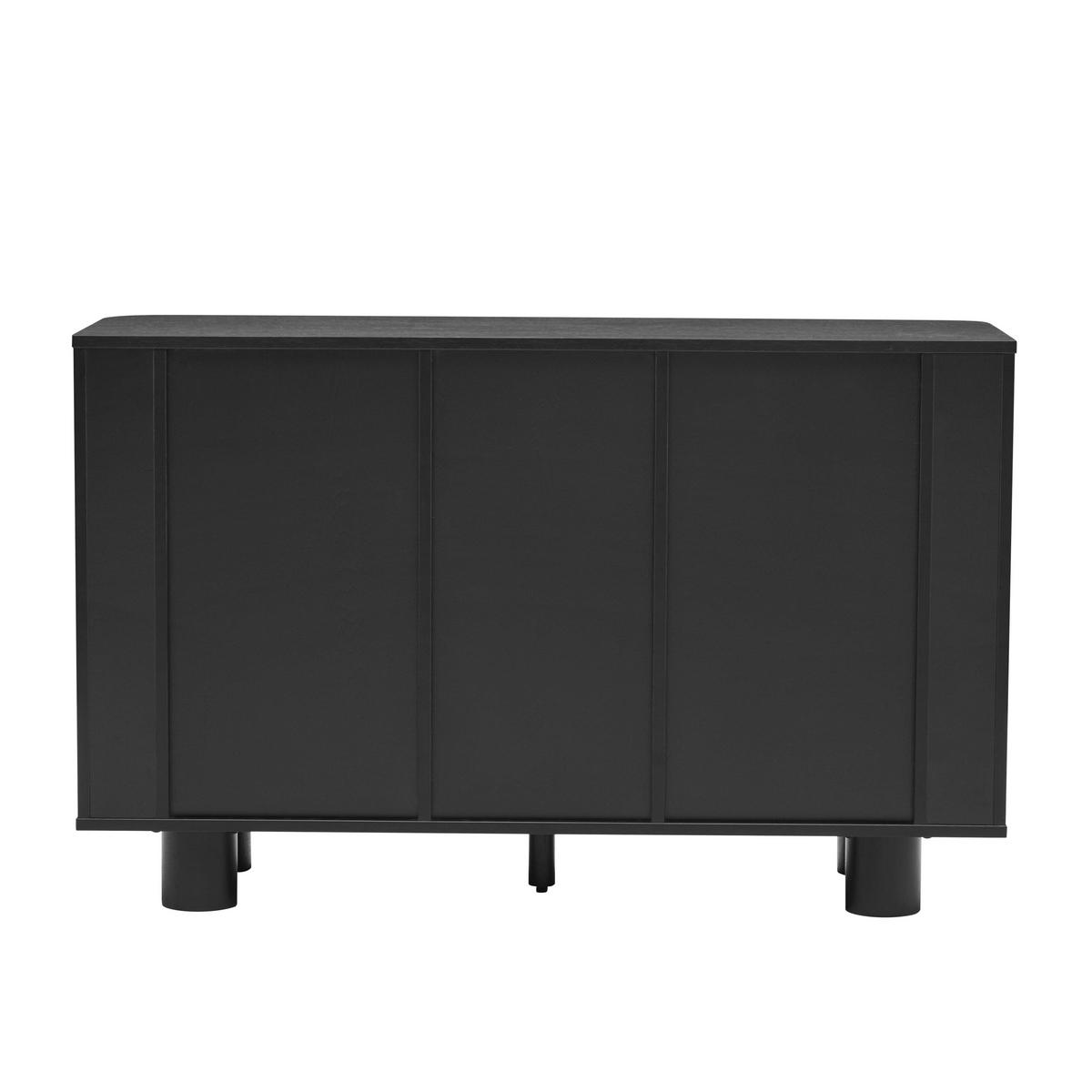 SIDEBOARD 120 cm, schwarzes Holz - Schwarz, Holz (40/75/120cm) - Oviala