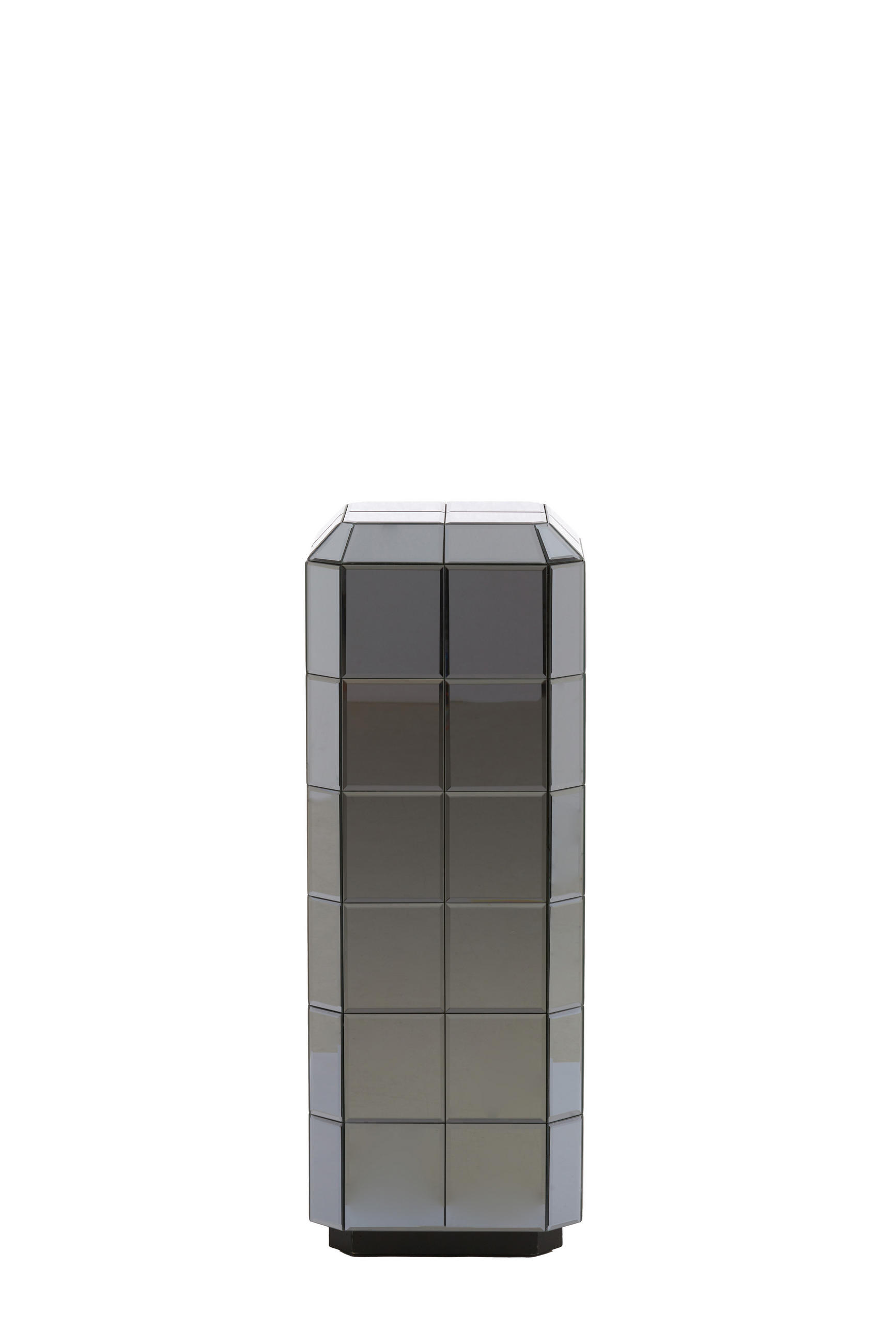 BLUMENSÄULE Luciano Grau 30/30/80 cm - Grau, Glas (30/30/80cm) - Light & Living