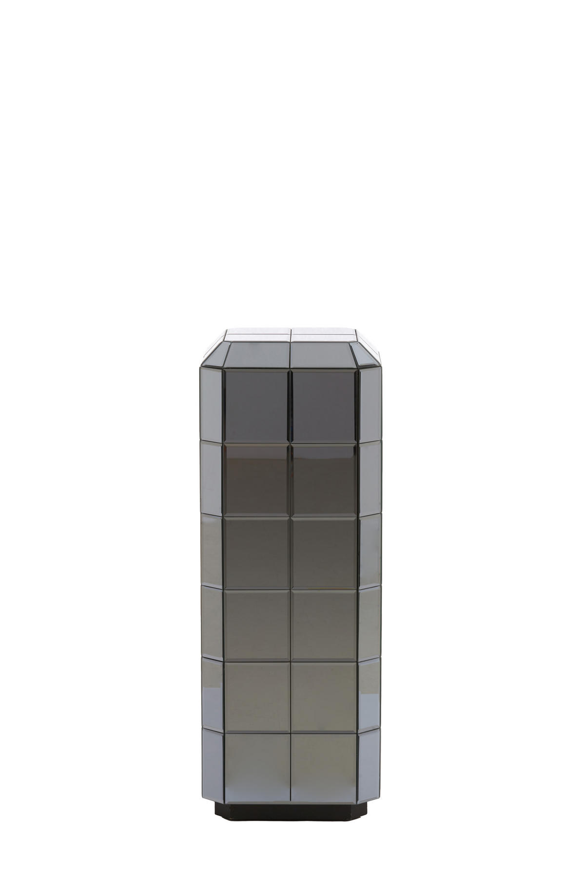 BLUMENSÄULE Luciano Grau 30/30/80 cm - Grau, Glas (30/30/80cm) - Light & Living