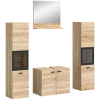 BADMÖBEL-SET Boston/Tampa 33/137/186 cm - Braun, Holzwerkstoff (137/186/33cm) - Xonox