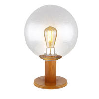 LED SOCKELLEUCHTE Holzoptik Braun klar - Braun, Glas (25/25/38cm) - Globo Lighting