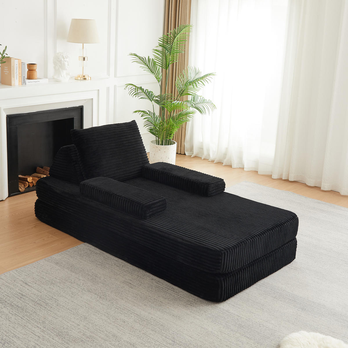 SCHLAFSOFA 211 cm frei kombinierbar mit dreieckigen Rückenlehnen, DE-42722, Grau - Schwarz, Textil (211.5/62/106.5cm) - ComfortXL