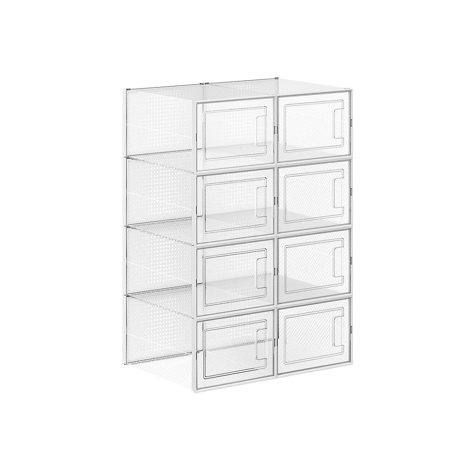 SCHUHBOX SCHUHORGANIZER 8ER-SET - Weiß, Kunststoff (25/35cm) - Hansiro