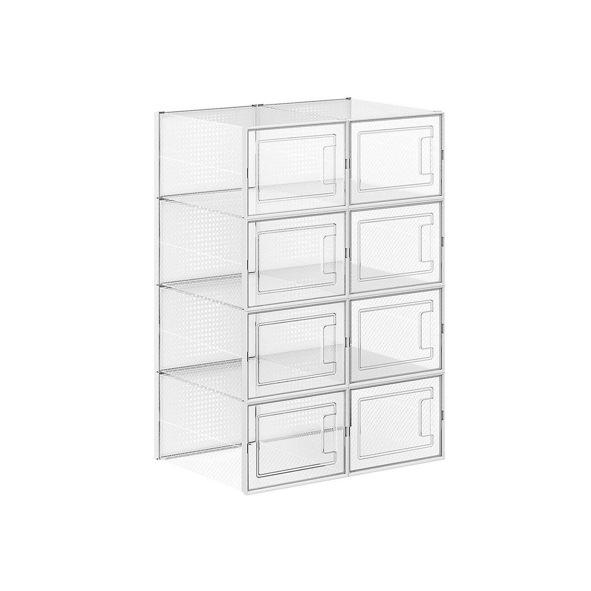SCHUHBOX SCHUHORGANIZER 8ER-SET - Weiß, Kunststoff (25/35cm) - Hansiro