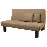FALTSOFA Kalomira Bezug Flachgewebe Metall schwarz / sand - Sandfarben, Kunststoff (145/84/100cm) - 58aufmkessel