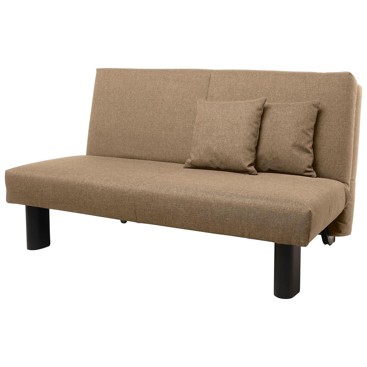 FALTSOFA Kalomira Bezug Flachgewebe Metall schwarz / sand - Sandfarben, Kunststoff (145/84/100cm) - 58aufmkessel