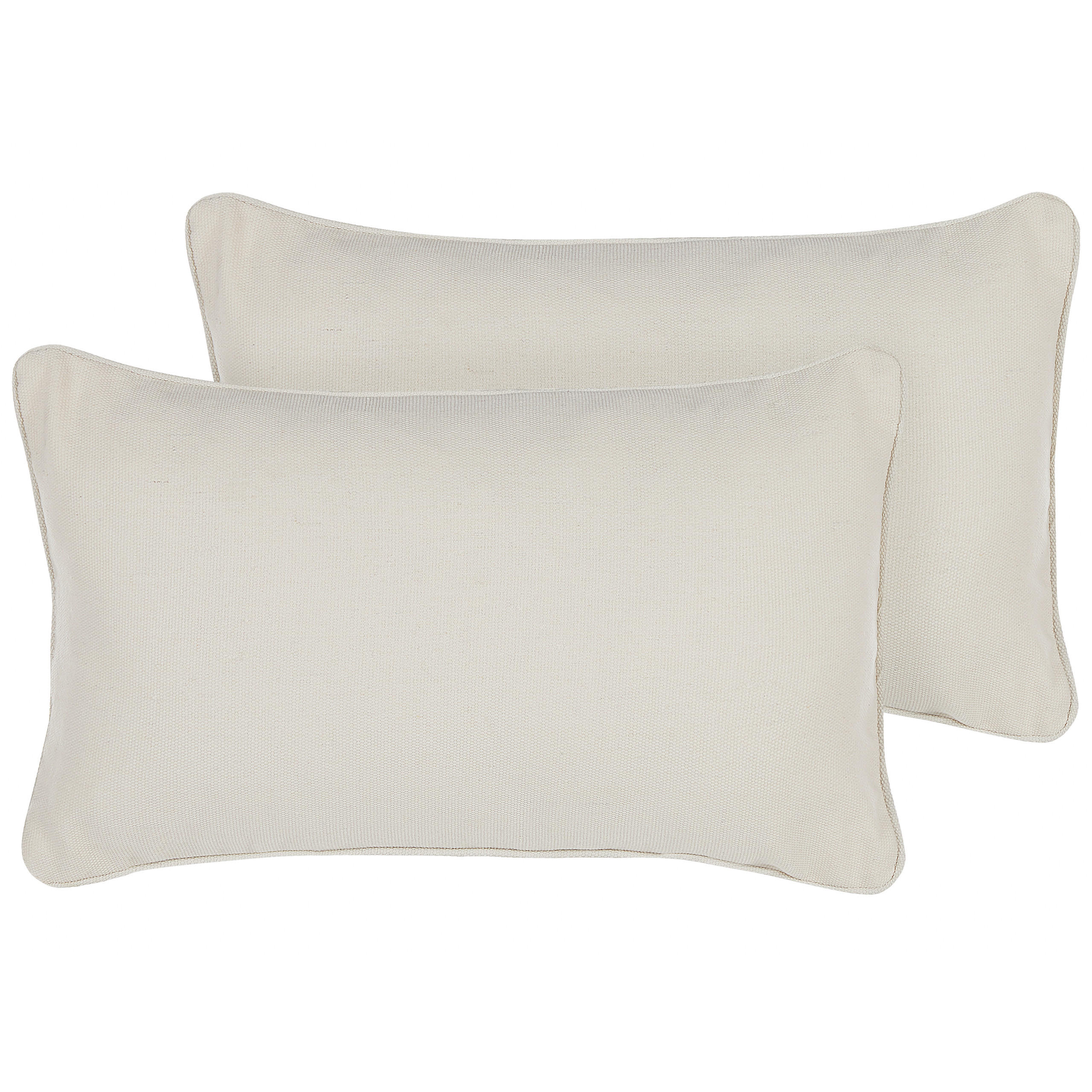 DEKOKISSEN 2er-Set Weiß 30/50 cm Heliotrope - Weiß, Textil (30/50cm) - Beliani