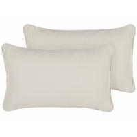 DEKOKISSEN 2er-Set Weiß 30/50 cm Heliotrope - Weiß, Textil (30/50cm) - Beliani