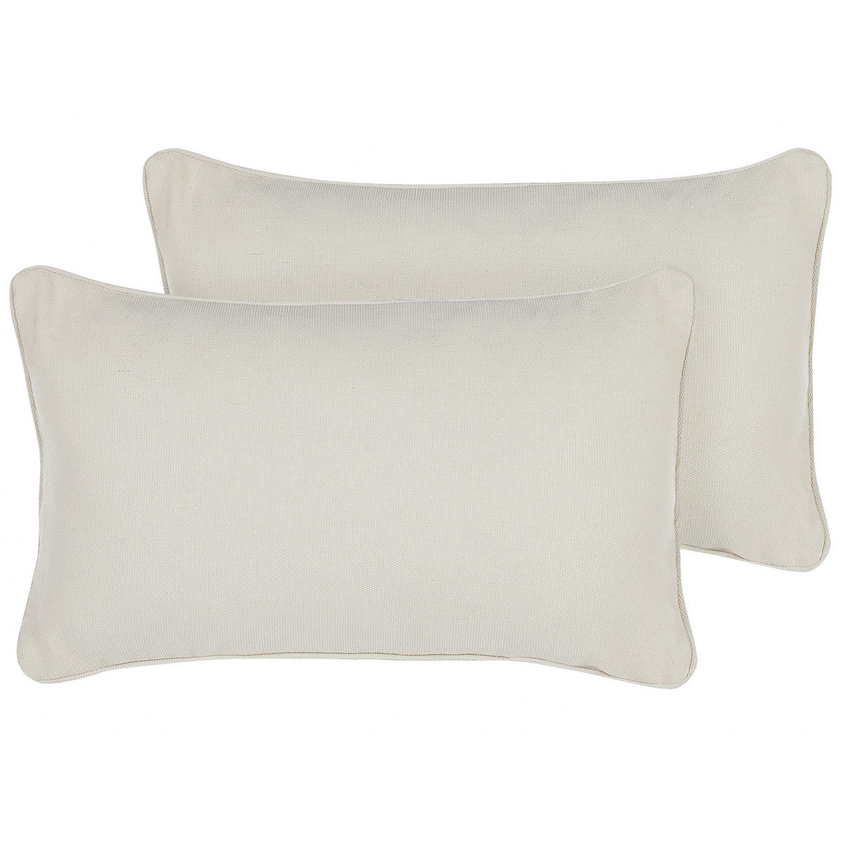 DEKOKISSEN 2er-Set Weiß 30/50 cm Heliotrope - Weiß, Textil (30/50cm) - Beliani