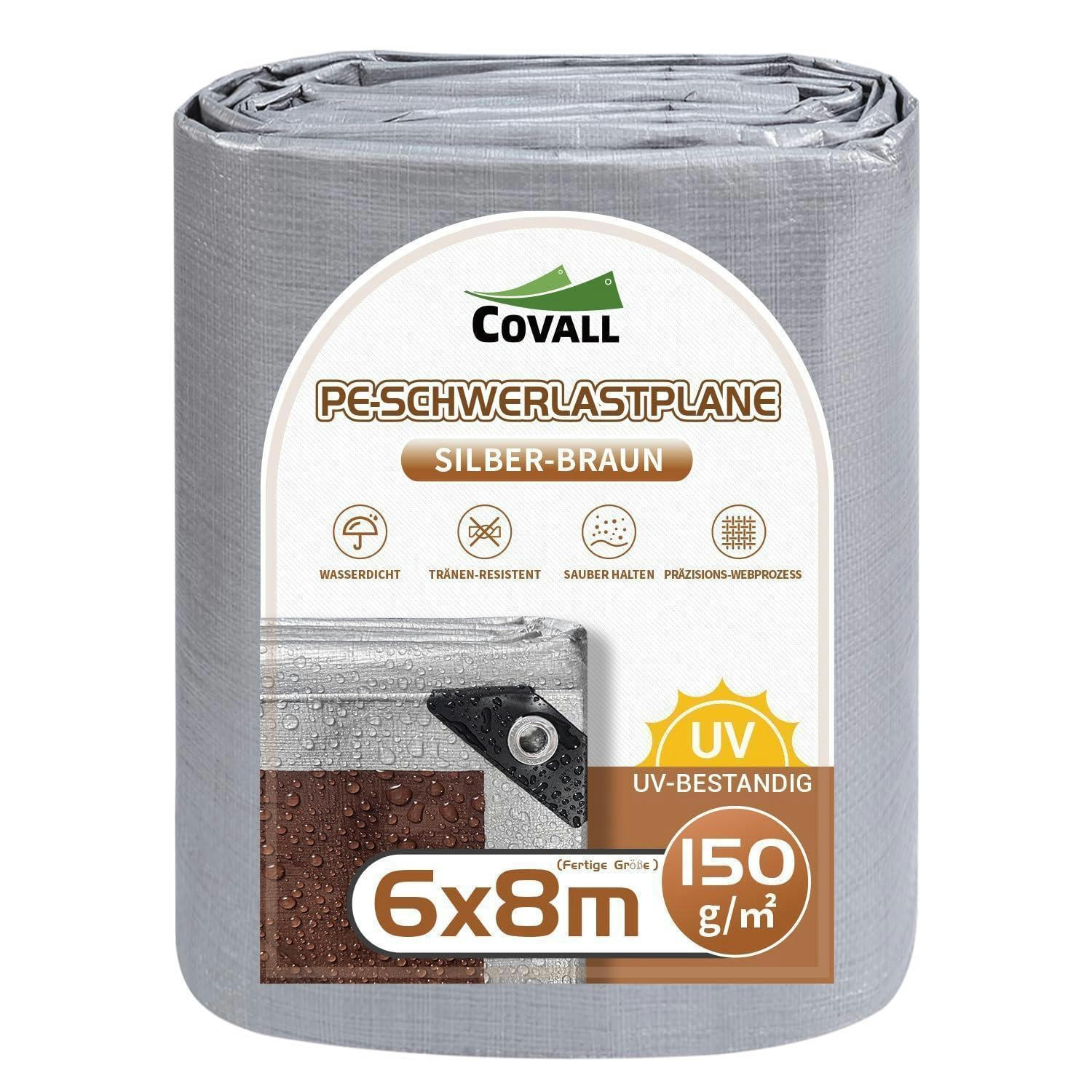 ABDECKPLANE 6 x 8 m wasserdicht 150g/m² UV-stabil - Multicolor, Kunststoff (800/600/1cm)