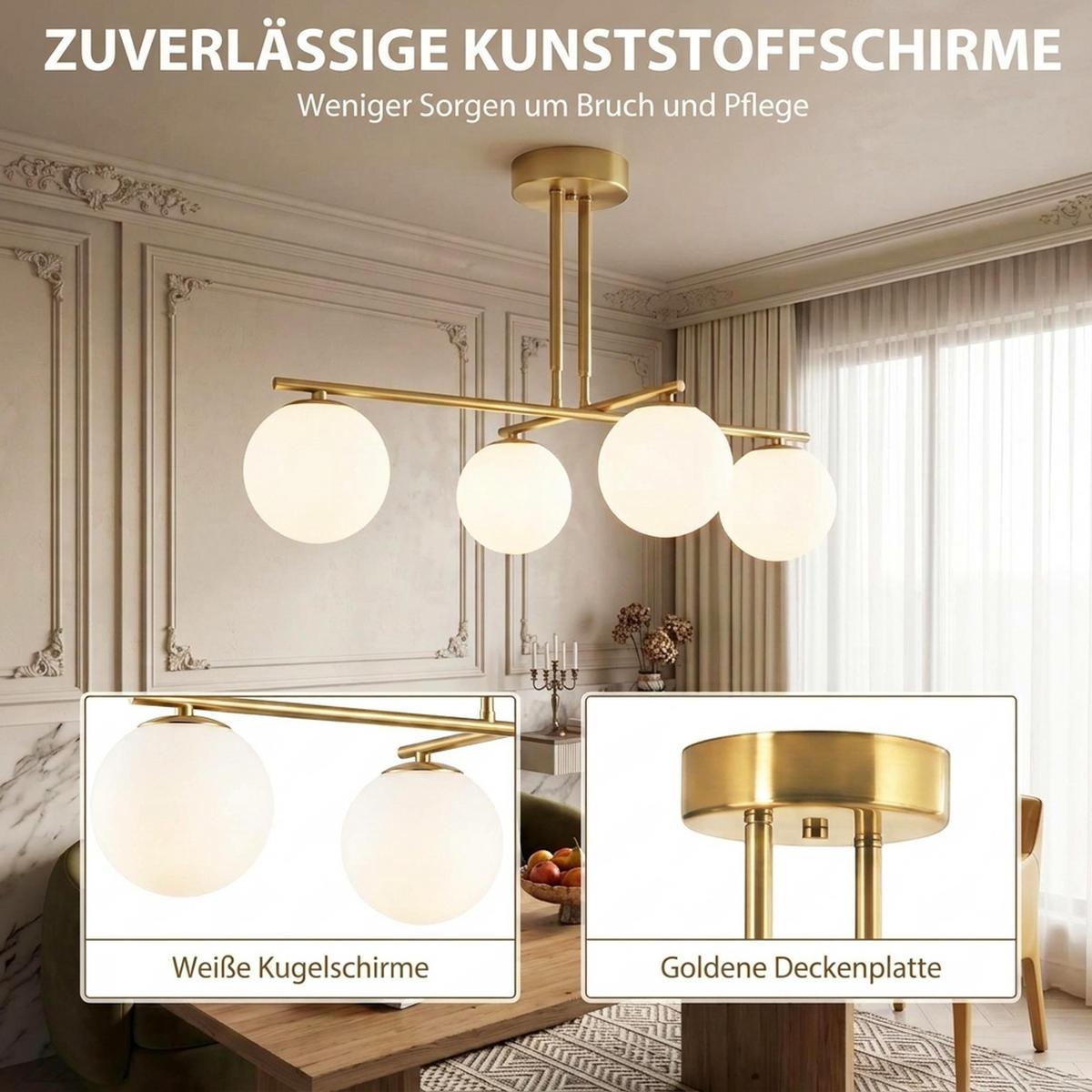 HÄNGELEUCHTE Stahl Kunststoff Weiß - Weiß, Metall (75/75/55cm) - HOMCOM