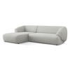 ECKSOFA Links Bouclé Stoff Grau - Hellgrau/Schwarz, Kunststoff/Textil (156/280cm) - Makamii
