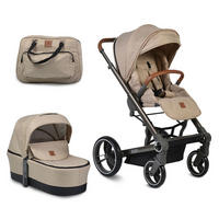 KOMBIKINDERWAGEN Icon 2 in 1 beige Sportsitz Babywanne Wickeltasche PU-Räder - Beige, Metall (73/49/107cm) - Cangaroo