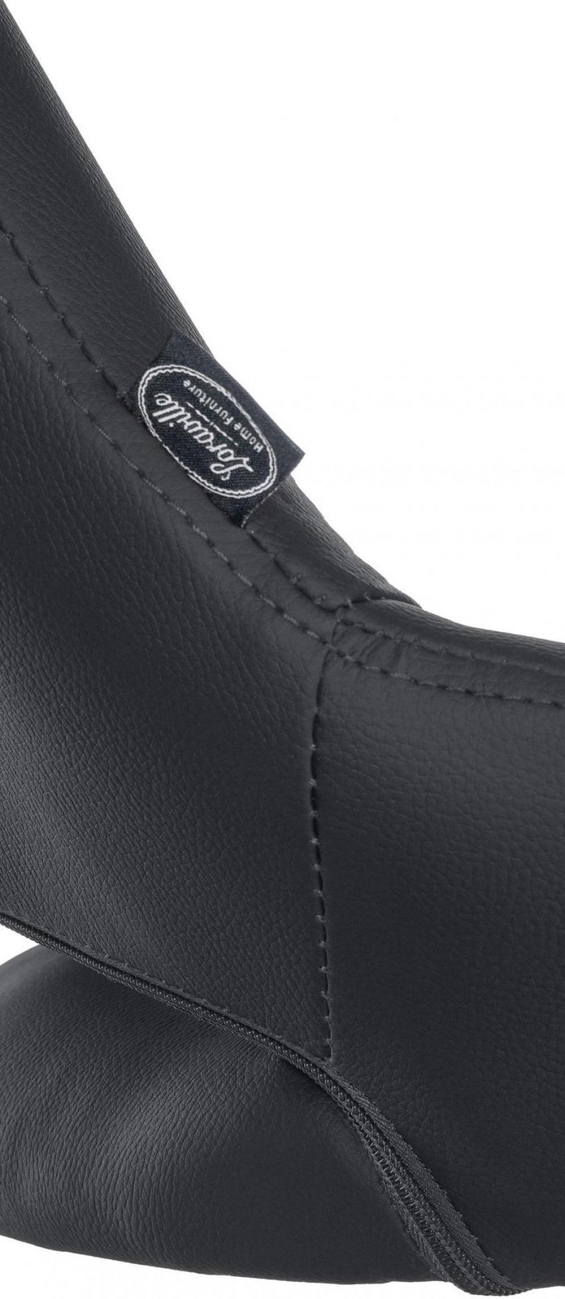 BARHOCKER Lederlook Schwarz - Chromfarben/Schwarz, Textil/Metall (47/85/48cm) - CLP