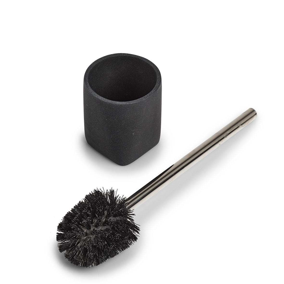 WC-BÜRSTE Dark Stone - Schwarz - Schwarz, Stein (9.5/36.5/9.5cm) - Zeller Present