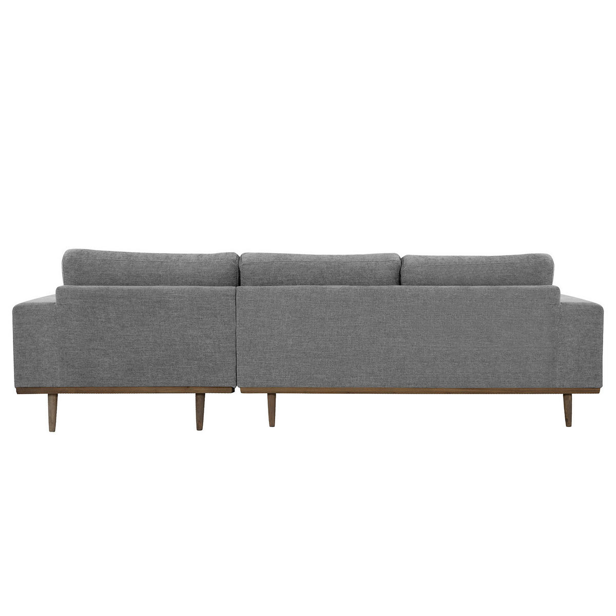 ECKSOFA mit Longchair - Eichefarben/Dunkelgrau, Eichenholz/Textil (281/153cm) - home24