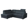 ECKSOFA Oslo 2rRLXp, Seite: Links LXP+R+2R - Silberfarben/Dunkelblau, Holz/Textil (250/200cm) - MIRJAN24
