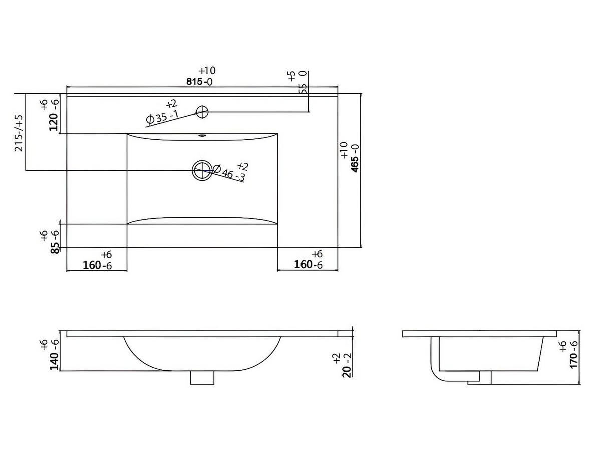 EINZELWASCHTISCH - 80 cmcm x 45 cmcm - Holz, Platte - Beige - ONDIL - Beige, Holz (80/60/45cm) - Vente-Unique